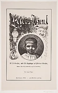 Titelblad til Johan Krohn, "Peters jul" by F. Hendriksen