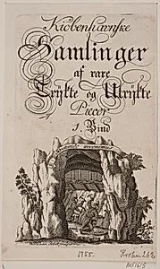 Titelblad til "Københavnske Samlinger af rare Trykte- og Utrykte- Piecer" by Jonas Haas