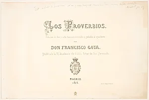 Titelblad til "Los Proverbios" ("Los Disparates"). by Francisco de Goya
