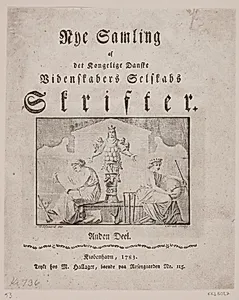 Titelblad til Nye Samling af det kgl. danske Vidensk. Selskabs Skrifter II 1783 by Bradt, F.L.