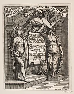 Titelblad til Simon Paulli, "Quadripartitum Botanicum", 1667