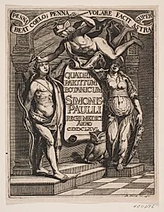 Titelblad til Simon Paulli, "Quadripartitum Botanicum", 1667
