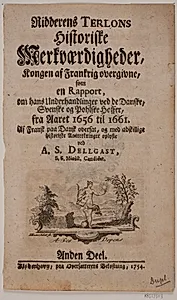 Titelblad til "Terlons historiske mærkværdigheder", 2. del by Jonas Haas