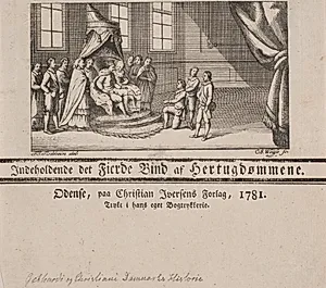 Titelvignet til "Danmarks og Hertugdømmernes Historie", 1781 by O. J. Weyse