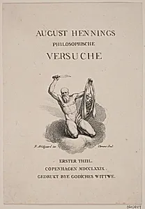 Titelvignet til første del af August Hennings: "Philosophische Versuche", 1779 by J.F. Clemens