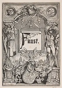 Titelvignet til Johann Wolfgang von Goethe, "Faust: eine Tragödie", 1876 by Bork, André