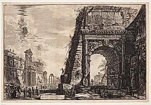 Titus' triumfbue og Casino Farnese by Giovanni Battista Piranesi