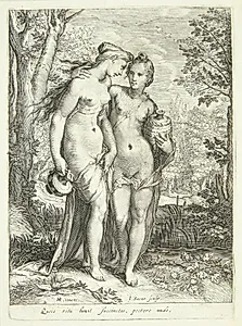 To af Dianas nymfer med kander by Jan Saenredam