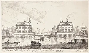 To blokhuse ved Amstel, Amsterdam by Reinier Zeeman