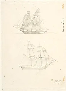 To brigger under sejl. by C.W. Eckersberg