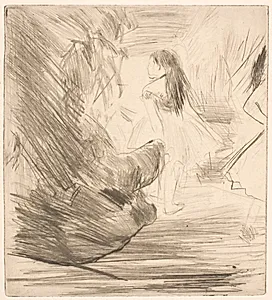 To danserinder i kulissen by Edgar Degas