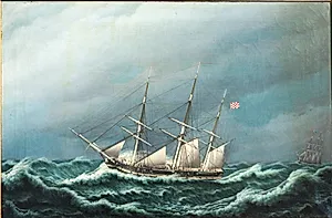 To danske fregatter i en storm signalerer med hinanden by Jacob Petersen