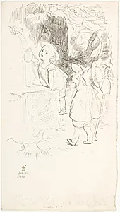 To drenge ved en vandhane (eller fontæne) by Lorenz Frølich