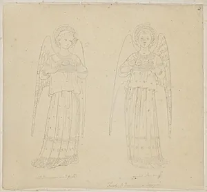 To engle. Efter Fra Angelicos altertavle i Perugia by Jørgen Roed