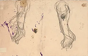 To figurstudier ("Den druknende"?) by Isakson, Karl