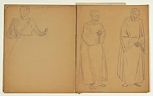 To figurstudier til "Kristus velsigner børnene" (1937-38) by Niels Larsen Stevns