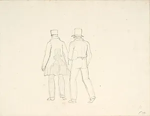 To gående mænd set fra ryggen by C.W. Eckersberg
