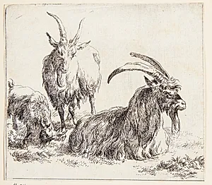 To geder og et kid by Nicolaes Berchem