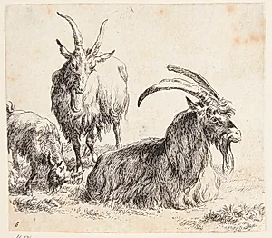 To geder og et kid by Nicolaes Berchem