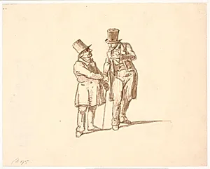 To herrer i høje hatte taler sammen by Wilhelm Marstrand