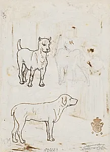 To hunde by Wilhelm Marstrand