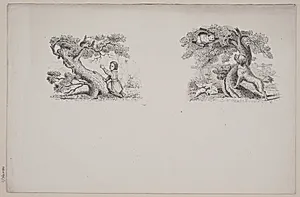 To illustrationer til W. Hey, "Halvthundrede Fabler for Børn" by Ubekendt
