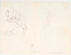 To illustrationsudkast til H.C. Andersen, "Dynd-Kongens Datter" by Lorenz Frølich