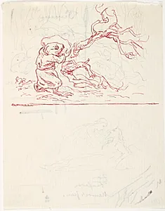 To illustrationsudkast til H.C. Andersen, "Dynd-Kongens Datter" by Lorenz Frølich