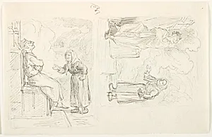 To illustrationsudkast til H.C. Andersen, "Noget" by Lorenz Frølich