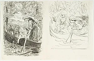 To illustrationsudkast til H.C. Andersen, Skarnbassen by Lorenz Frølich