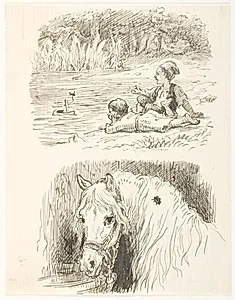 To illustrationsudkast til H.C. Andersen, Skarnbassen by Lorenz Frølich