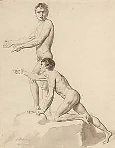 To israelitter på en klippeblok by C.W. Eckersberg