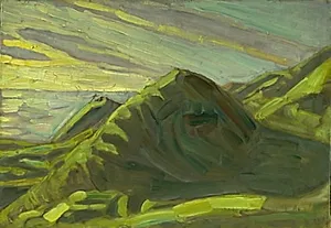 To klinthøje. Røsnæs. Aften by Niels Larsen Stevns