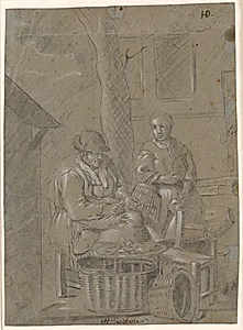 To koner med huslige gøremål by Heinrich Dittmers