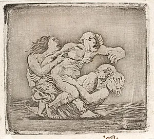 To kvinder slås om en mand by Oluf Hartmann