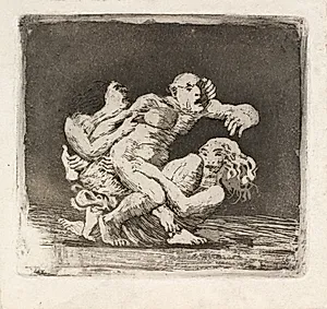 To kvinder slås om en mand by Oluf Hartmann