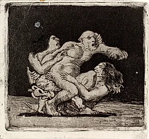 To kvinder slås om en mand by Oluf Hartmann