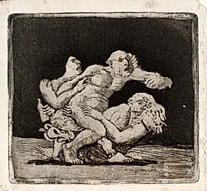 To kvinder slås om en mand by Oluf Hartmann