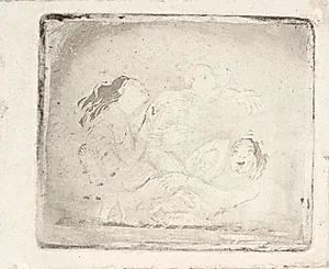 To kvinder slås om en mand by Oluf Hartmann