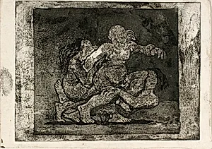 To kvinder slås om en mand by Oluf Hartmann