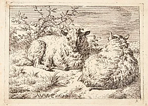 To liggende får by Adriaen van de Velde