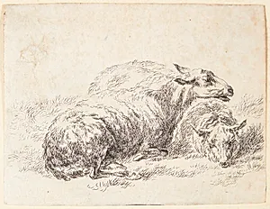 To liggende får by Nicolaes Berchem