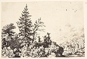 To mænd på en klippe by Allaert van Everdingen