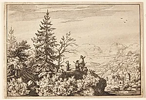 To mænd på en klippe by Allaert van Everdingen
