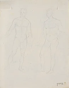 To nøgne mandlige modelstudier by C.A. Lorentzen