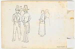 To præster og tre soldater by Martinus Rørbye