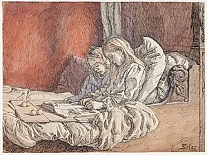 To rekonvalescenter by Fritz Syberg