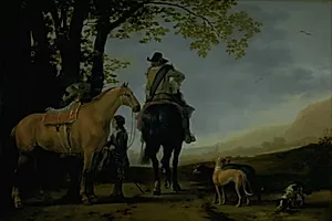 To ryttere i et landskab by Abraham van Calraet