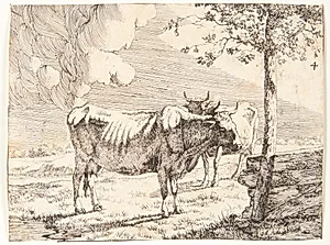 To stående køer by Marcus de Bye