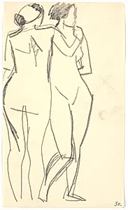 To stående modeller by Isakson, Karl